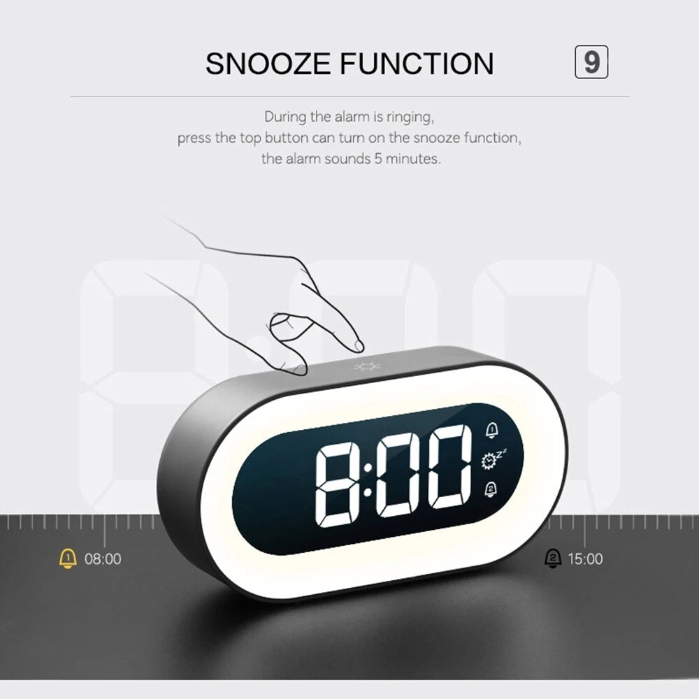 Digitaler Wecker | Nachtlicht Vielseitig Beruhigend LED USB-C Dimmbar-Luzern Mode