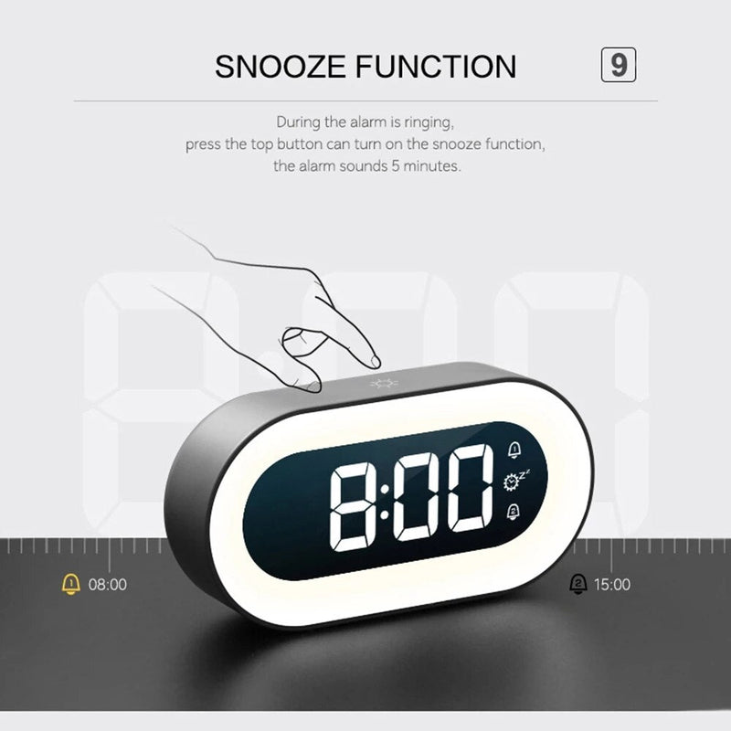 Digitaler Wecker | Nachtlicht Vielseitig Beruhigend LED USB-C Dimmbar-Luzern Mode