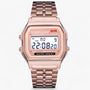 Retro Digitaluhr mit Alarm und Stoppuhr, Wasserdicht-Roségold-Luzern Mode