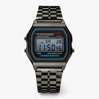 Retro Digitaluhr mit Alarm und Stoppuhr, Wasserdicht-Schwarz-Luzern Mode