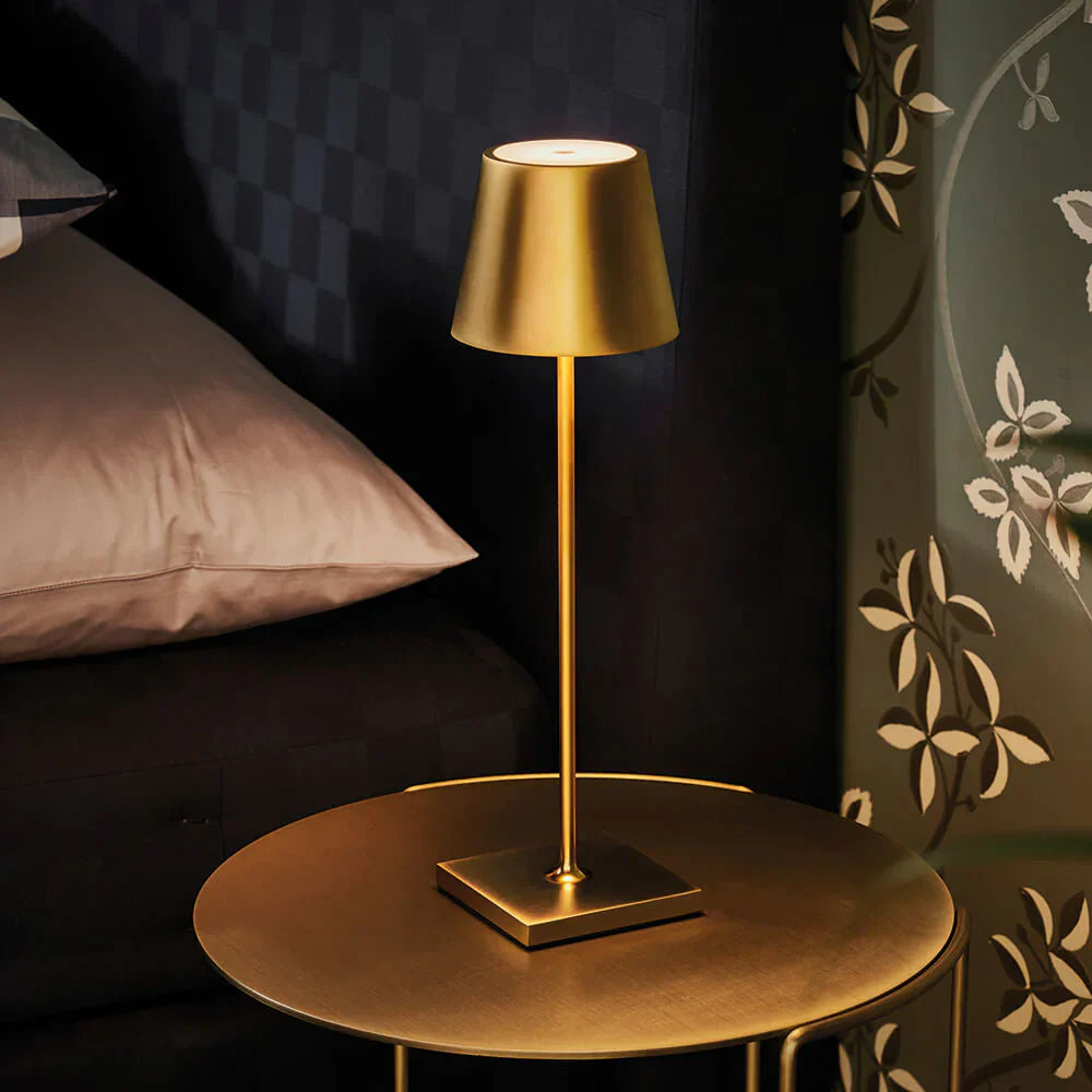 Tischlampe | Matt Nachhaltig Luxus Modern USB-C Wiederaufladbar Stilvoll-Gold-Luzern Mode