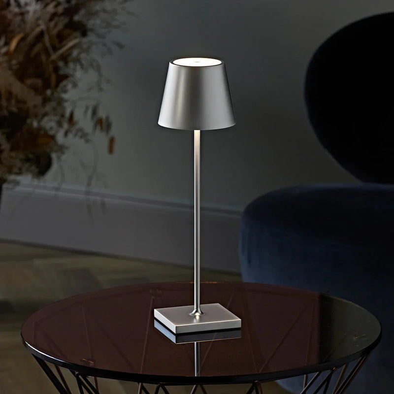 Tischlampe | Matt Nachhaltig Luxus Modern USB-C Wiederaufladbar Stilvoll-Silber-Luzern Mode