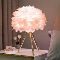 Tischlampe mit Federn | Weich | LED | Dimmbars | Verkabelt | Metall-Luzern Mode