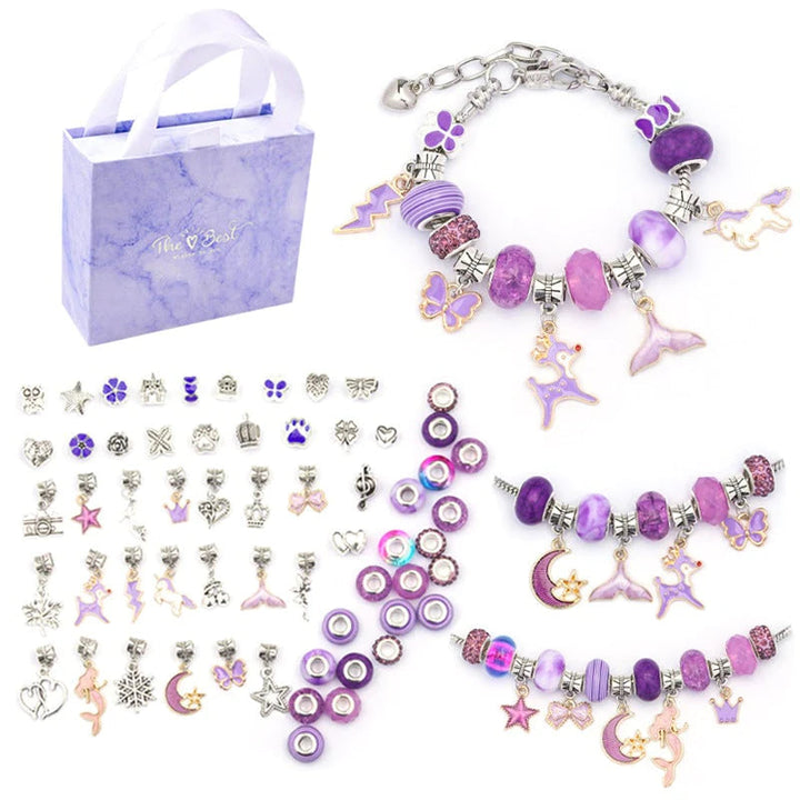 Armband Bastelset Einhorn DIY Schmuckset für Kinder-Lila-Luzern Mode