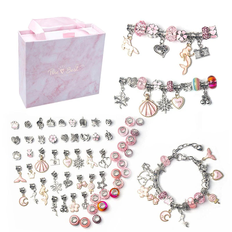 Armband Bastelset Einhorn DIY Schmuckset für Kinder-Rosa-Luzern Mode