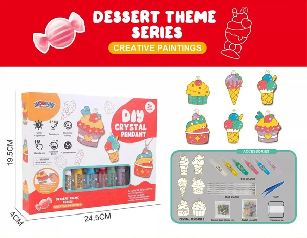 Schlüsselanhänger-Malset | Kreativ Funkelnd Vielseitig Malen-Desserts-Luzern Mode