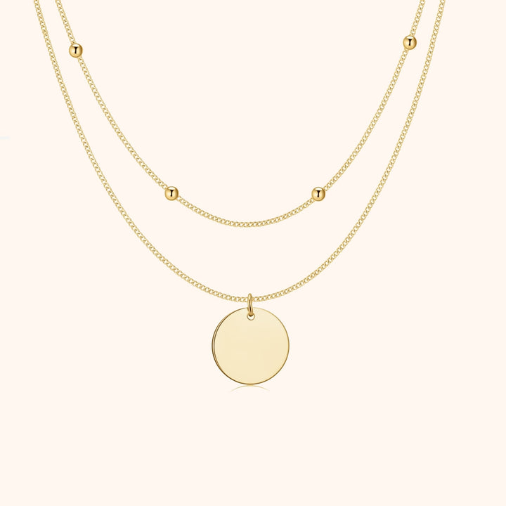 Medaillonkette | Doppel Stilvoll Trendy Vielseitig Einzigartig Silber-Gold-Luzern Mode