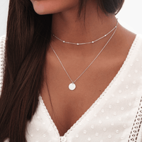 Medaillonkette | Doppel Stilvoll Trendy Vielseitig Einzigartig Silber-Luzern Mode