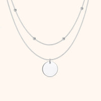 Medaillonkette | Doppel Stilvoll Trendy Vielseitig Einzigartig Silber-Silber-Luzern Mode