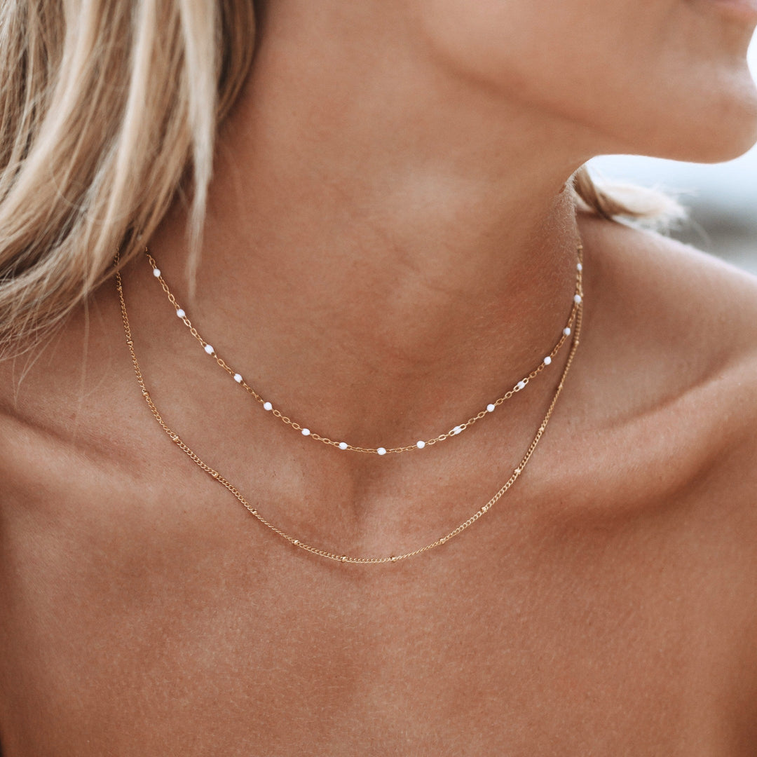 Halskette für Damen | Choker | Doppelreihe | Gold | Elegant | Zeitlos-Luzern Mode