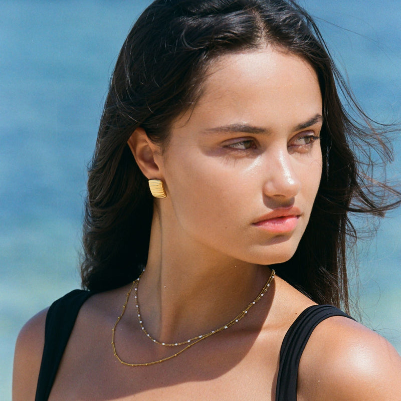 Halskette für Damen | Choker | Doppelreihe | Gold | Elegant | Zeitlos-Luzern Mode