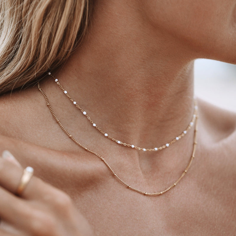Halskette für Damen | Choker | Doppelreihe | Gold | Elegant | Zeitlos-Luzern Mode