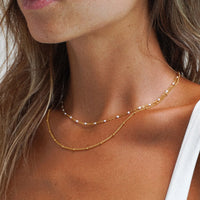 Halskette für Damen | Choker | Doppelreihe | Gold | Elegant | Zeitlos-Luzern Mode
