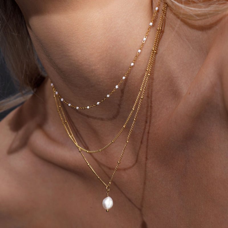 Halskette für Damen | Choker | Doppelreihe | Gold | Elegant | Zeitlos-Luzern Mode