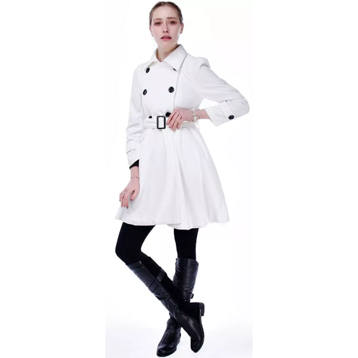 Damen Trenchcoat mit Gürtel und Knöpfen - Eleganter Look-Luzern Mode