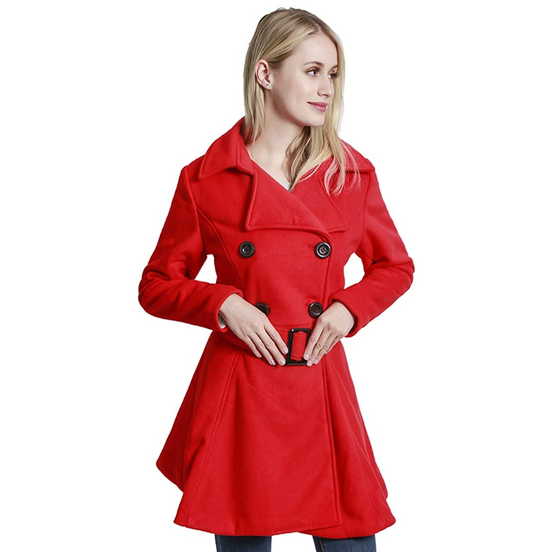 Damen Trenchcoat mit Gürtel und Knöpfen - Eleganter Look-Luzern Mode