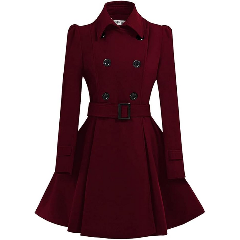 Damen Trenchcoat mit Gürtel und Knöpfen - Eleganter Look-Luzern Mode