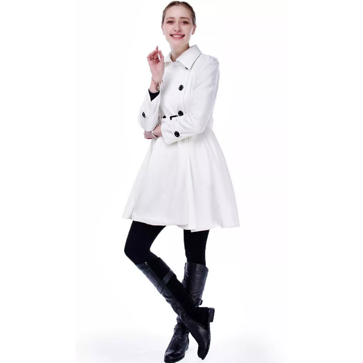 Damen Trenchcoat mit Gürtel und Knöpfen - Eleganter Look-Luzern Mode