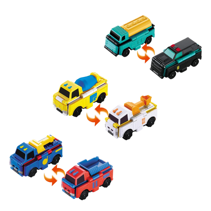 Spielzeugauto-Set | Set aus 6 Doppelseitig Interaktiv Langlebig-Baufahrzeuge-Luzern Mode