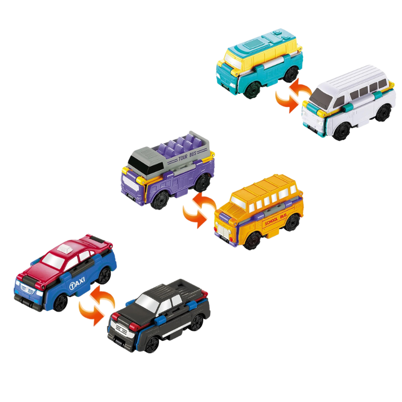 Spielzeugauto-Set | Set aus 6 Doppelseitig Interaktiv Langlebig-Stadtfahrzeuge-Luzern Mode