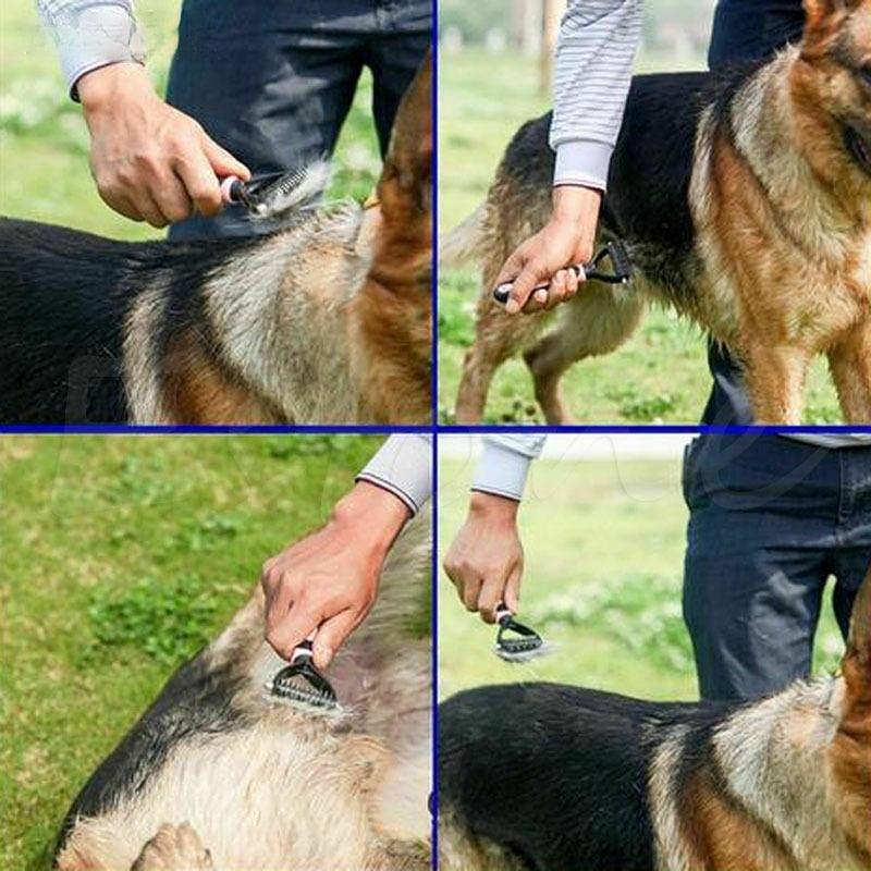 Haustierkamm | Entfilzung Doppelseitig Gummigriff Gebogen-Luzern Mode