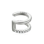 Damen Ear Cuff | Strass | Glänzend | Doppelt | Silber | Vergoldet | Langlebig | Einzigartig-Silber-Luzern Mode