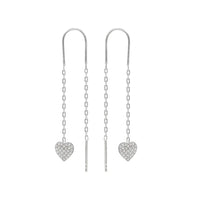 Hängeohrringe | Herz Kette Einzigartig Silber Langlebig Stilvoll Elegant-Silber-Luzern Mode