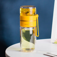 Glas-Wasserflasche | Teesieb Doppelwandig Langlebig Stilvoll Transparent-Luzern Mode