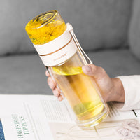 Glas-Wasserflasche | Teesieb Doppelwandig Langlebig Stilvoll Transparent-Luzern Mode