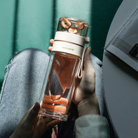Glas-Wasserflasche | Teesieb Doppelwandig Langlebig Stilvoll Transparent-Luzern Mode