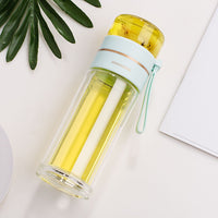 Glas-Wasserflasche | Teesieb Doppelwandig Langlebig Stilvoll Transparent-Grün-Luzern Mode