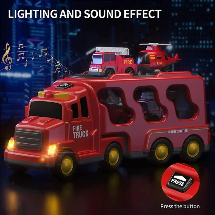 Spielzeug-Stadttransporter mit Licht- & Soundeffekten – inklusive Fahrzeuge