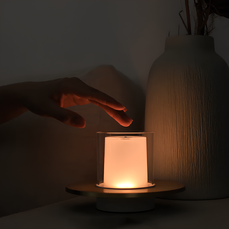 Lampe mit Kerzenlicht-Effekt | LED | Gestensteuerung | Wiederaufladbar-Luzern Mode