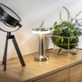 Drahtloser Tischleuchte im Retro-Look | Metallisch | Aufladbar | USB-C-Silber-Luzern Mode