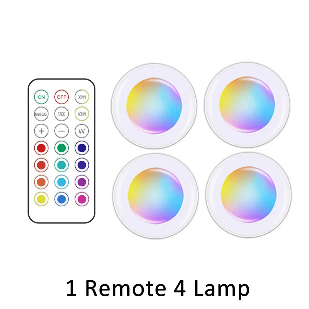LED Spot | RGB Drahtlos Sparsam Nachhaltig Fernbedienung GlowyLed-4 Lampen-Luzern Mode