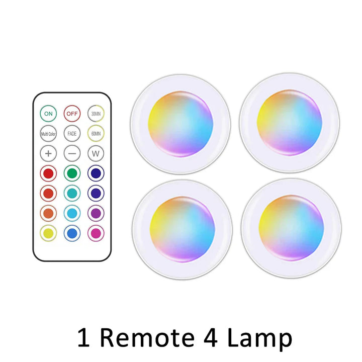 LED Spot | RGB Drahtlos Sparsam Nachhaltig Fernbedienung GlowyLed-4 Lampen-Luzern Mode