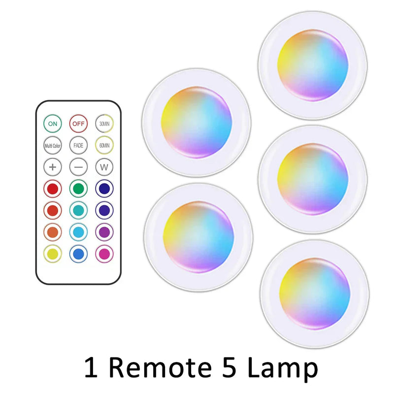 LED Spot | RGB Drahtlos Sparsam Nachhaltig Fernbedienung GlowyLed-5 Lampen-Luzern Mode