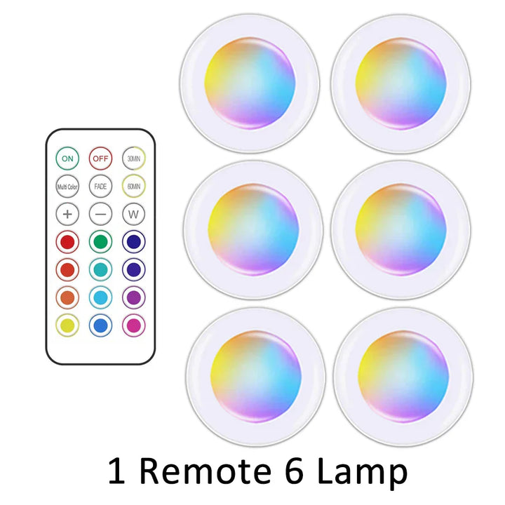 LED Spot | RGB Drahtlos Sparsam Nachhaltig Fernbedienung GlowyLed-6 Lampen-Luzern Mode
