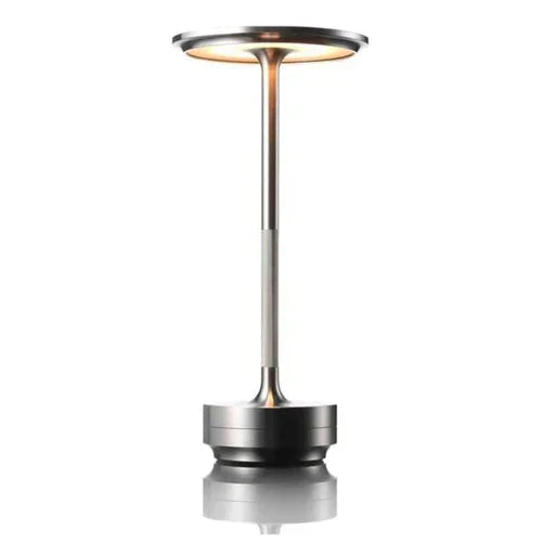 Tischlampe | Stilvolles Design Drahtlos Aufladbar USB Dimmbar Langlebig-Silber-Luzern Mode