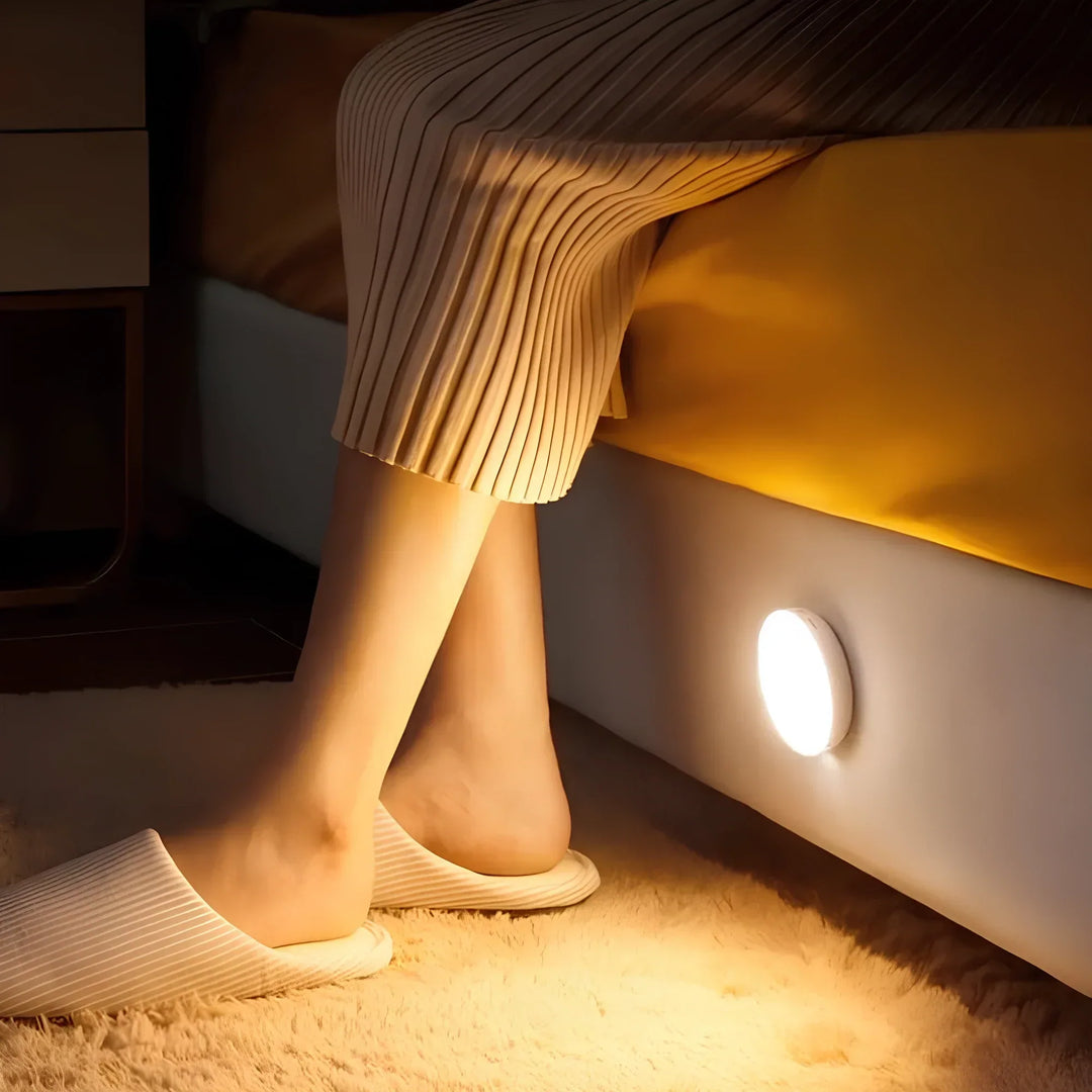 Runde Lampe mit Bewegungsmelder | Kabellos | Wiederaufladbar | Klein-Luzern Mode