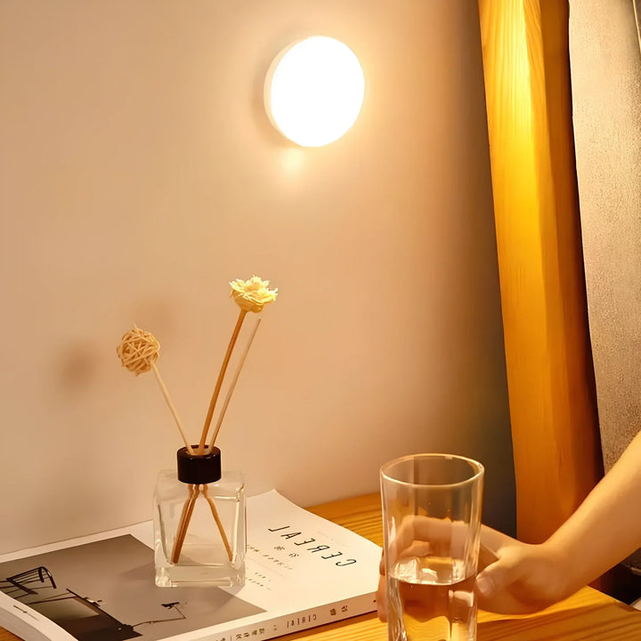 Runde Lampe mit Bewegungsmelder | Kabellos | Wiederaufladbar | Klein-Luzern Mode