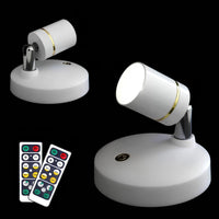 LED-Spotlight | Klein | Wiederaufladbar | Kabellos | Fernbedienung-2-Weiß - AA Batterien-Weiß-Luzern Mode