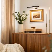 Wandlampe für Kunst | Drahtlos | Aufladbar | Sparsam | Rechteckig-Schwarz-Luzern Mode
