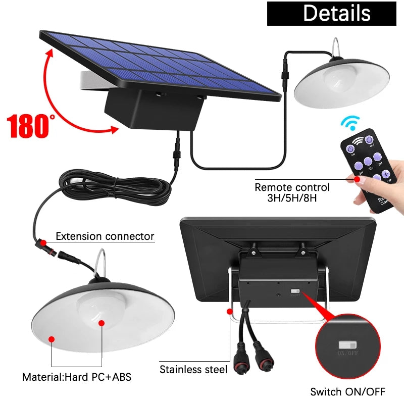 Solar LED Lampenset | Drahtlos | Fernbedienung | Energiesparend | Hell-Luzern Mode