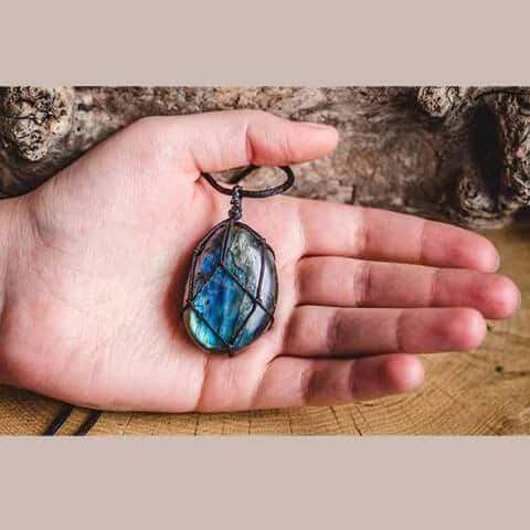 Drakenhart Ketting | Labradoriet Handgemaakt Mystiek Bescherming -Luzern Mode
