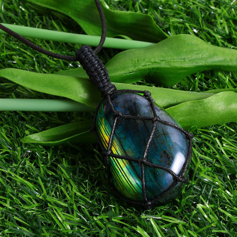 Drakenhart Ketting | Labradoriet Handgemaakt Mystiek Bescherming -Luzern Mode