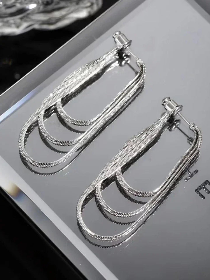 Ohrringe | Kette Dreilagig Einzigartig Sterling Silber Langlebig Modisch-Luzern Mode