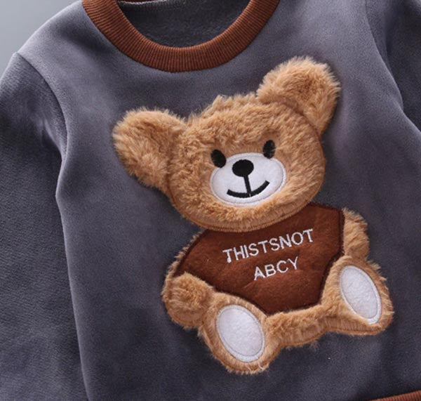 Baby Bekleidungsset | Bär | Weich | Flauschig | 3-teilig | Warm | Ohren-Luzern Mode