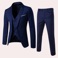 Herrenanzug Slim Fit Business Anzug für Büro und Hochzeit-Dunkelblau-S-Luzern Mode
