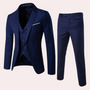 Herrenanzug Slim Fit Business Anzug für Büro und Hochzeit-Dunkelblau-S-Luzern Mode